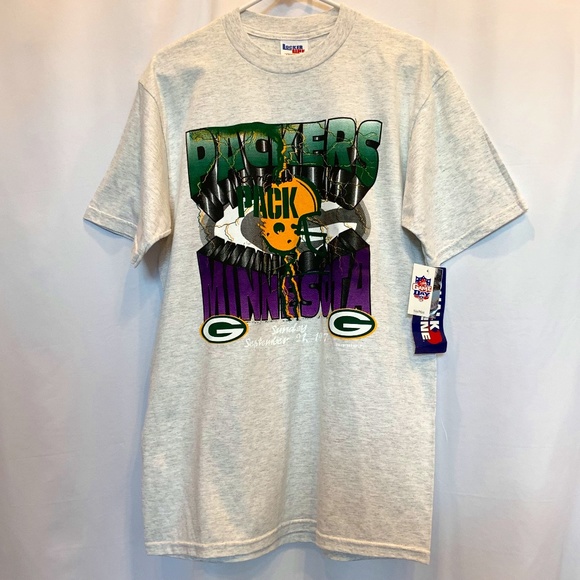 RARE VTG '97 Locker Line NFL GB Packers Minnesota Graphic Tee WITH TAGS! Size L - Picture 1 of 14